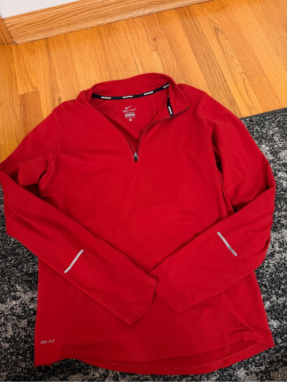 Nike Men's Red Dri-FIT Half-Zip Performance Pullover